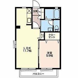 豊橋鉄道東田本線 前畑駅 徒歩16分の賃貸アパート 1階1LDKの間取り