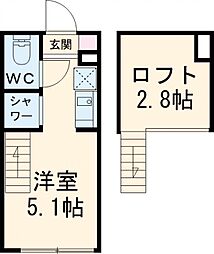 コラゾン 1階ワンルームの間取り