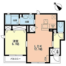 セゲド 1階1LDKの間取り