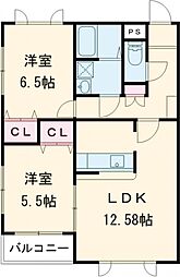 パレス・ド・ルミーネ 2LDKの間取図画像
