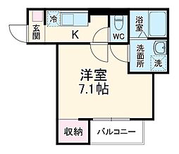 REGIA IKEDA CITY TENJIN 1階1Kの間取り