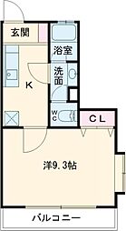 JR中央線 国立駅 徒歩19分の賃貸マンション 1階1Kの間取り