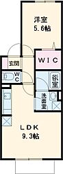 クワドラ 1LDKの間取図画像
