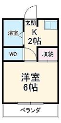 ル・ソレイユ 1Kの間取図画像