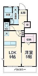 LOTUS中野町 1階1LDKの間取り