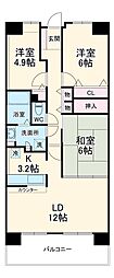 白井ロジュマン 3LDKの間取図画像