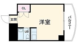 日興パレス伊勢佐木町北 2階ワンルームの間取り