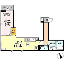Ａｓｓｅｔ−Ｃｏｕｒｔ錦町 1階1LDKの間取り