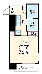 プレサンスNEO京都烏丸 5階1Kの間取り