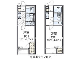 レオネクストコーポ　地純 2階1Kの間取り