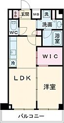 京王線 中河原駅 徒歩5分の賃貸マンション 5階1LDKの間取り