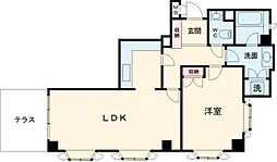 京王井の頭線 神泉駅 徒歩7分の賃貸マンション 1階1LDKの間取り
