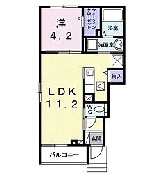 名鉄三河線 碧南駅 徒歩17分の賃貸アパート 1階1LDKの間取り