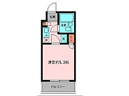 プライムアーバン鶴見寺谷 5階1Kの間取り