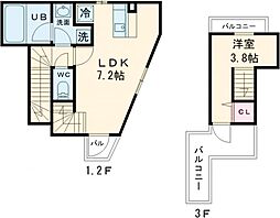 ＦＡＩＲ阿佐ヶ谷 2階1LDKの間取り
