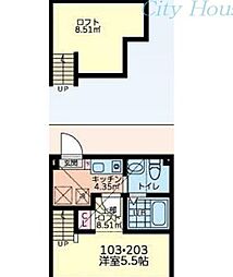 SOLANA淵野辺 1Kの間取図画像
