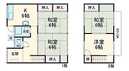 JR東海道本線 西岐阜駅 徒歩18分の賃貸一戸建て 1階5DKの間取り