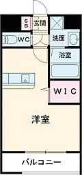 LIBTH博多駅南IV 6階ワンルームの間取り