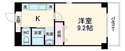 サンパーク妙典 4階1Kの間取り