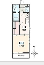 ＭＥＬＤＩＡさがみ野 3階1DKの間取り