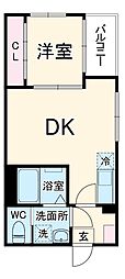 仮称)ハーモニーテラス笠取町三丁目A 1階1DKの間取り