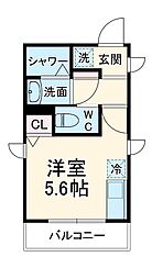 ＭＯＥ吉野町参番館 3階ワンルームの間取り