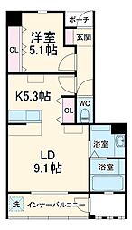 ＰＨＡＲＡＯＨ 1階1LDKの間取り
