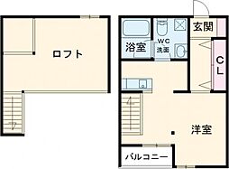 都営新宿線 篠崎駅 徒歩13分の賃貸アパート 1階1Kの間取り