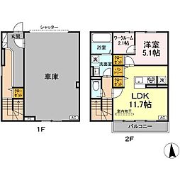 グランテージC 1階1SLDKの間取り