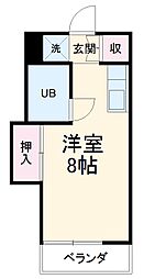 ユトリロ北山 3階ワンルームの間取り