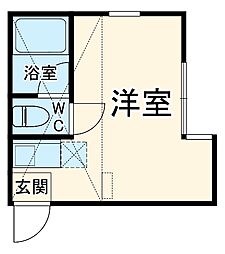 ユナイト根岸アンドレッティー 1階ワンルームの間取り