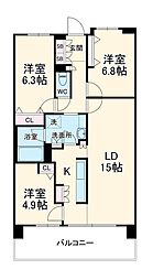 ＨＦ辻堂レジデンス 4階3LDKの間取り