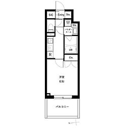 アーバンパーク高井戸 4階1Kの間取り