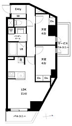 アーバンパーク高井戸 4階2LDKの間取り