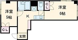 グリーンヒル中井 1階2Kの間取り
