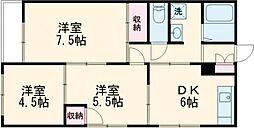 エーデルハイムA 3DKの間取図画像