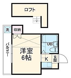 JR東北本線 東大宮駅 徒歩11分の賃貸アパート 2階1Kの間取り