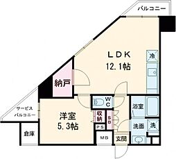 アイルプレミアム押上ノルド 5階1LDKの間取り