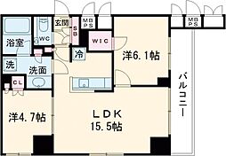 パークアクシス板橋本町ステーションゲート 8階2LDKの間取り