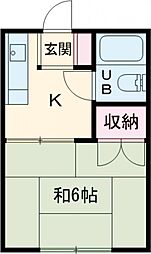 ファミーユ丸山 2階1Kの間取り