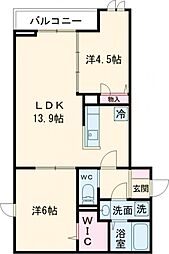 セレスティア六町II 3階2LDKの間取り