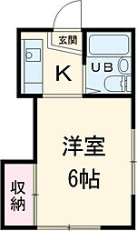 ハイムホシヤ 2階1Kの間取り