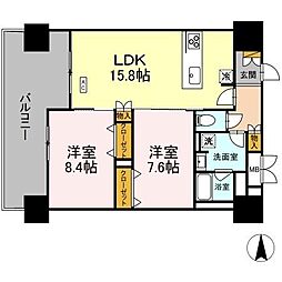 ＴＨＥ　ＲｅｊｕｖｅＰｏｒｔ　ＫＩＳＡＲＡＺＵ 11階2LDKの間取り