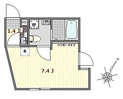 京成本線 堀切菖蒲園駅 徒歩12分の賃貸アパート 2階1Kの間取り