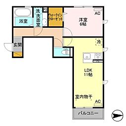 La Provence 3階1LDKの間取り