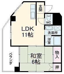 末広マンション 1LDKの間取図画像