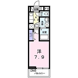 ステラ2 1Kの間取図画像