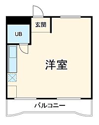 名古屋市営名城線 八事駅 徒歩8分の賃貸マンション 4階ワンルームの間取り