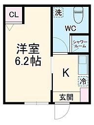 Beams永田南 1Kの間取図画像