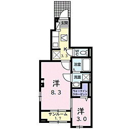 ガーデン丸友I 2Kの間取図画像